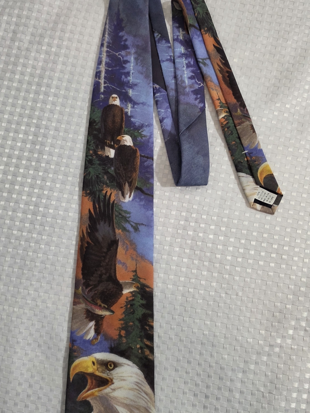 Vintage 1995 Ralph Marlin Bald Eagle Novelty Men's Necktie - Made in USA
